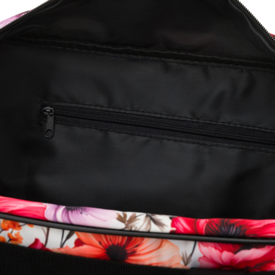 Wielokolorowa torba podróżna z wytrzymałego poliestru z portem USB, pokryta roślinnym wzorem - Rovicky