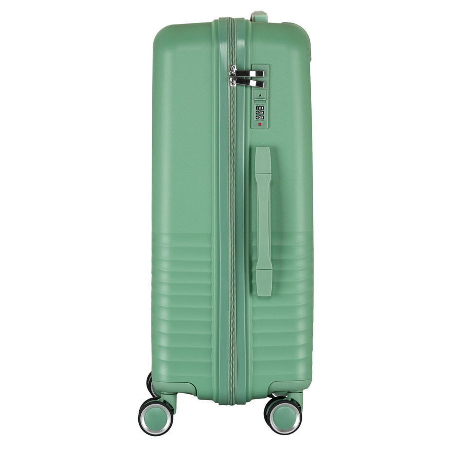 Duża walizka podróżna w zielonym kolorze z wodoodporną skorupą - Peterson
