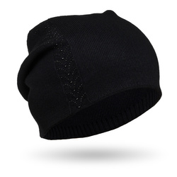 Czapka damska Beanie z kryształkami czarna - Peterson