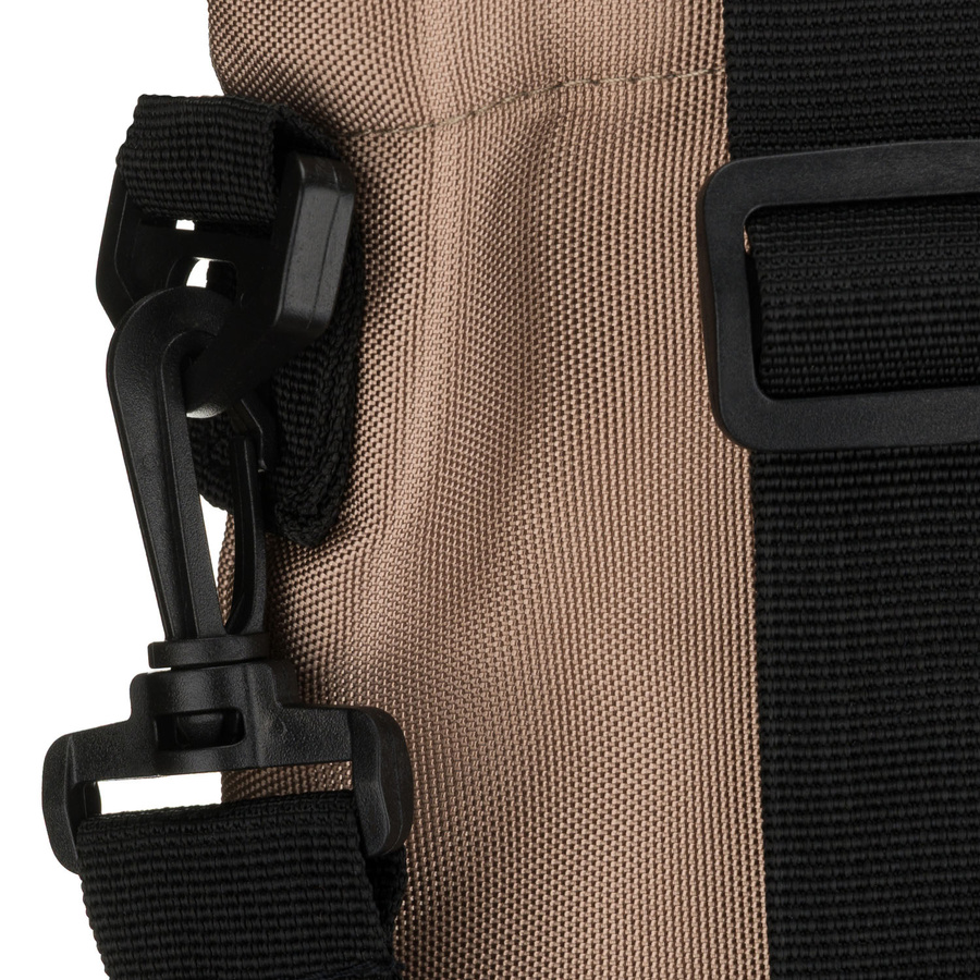 Duża torba damska z poliestru w beżowym kolorze, jednokomorowa - Peterson