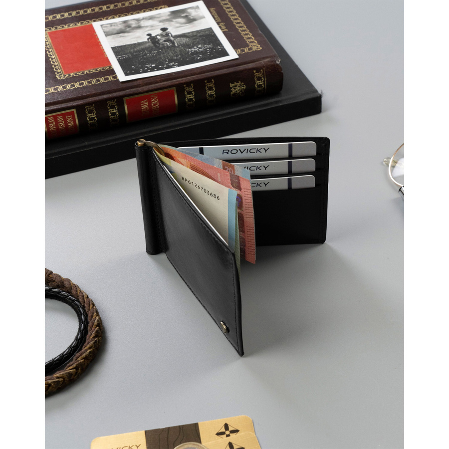 Banknotówka męska ze skóry naturalnej z systemem RFID - Rovicky
