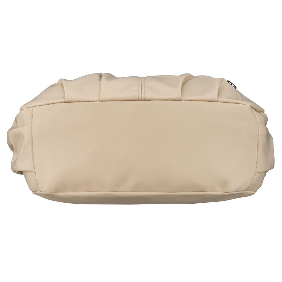 Torebka damska z poliestru w beżowym kolorze, dwukomorowa - Peterson