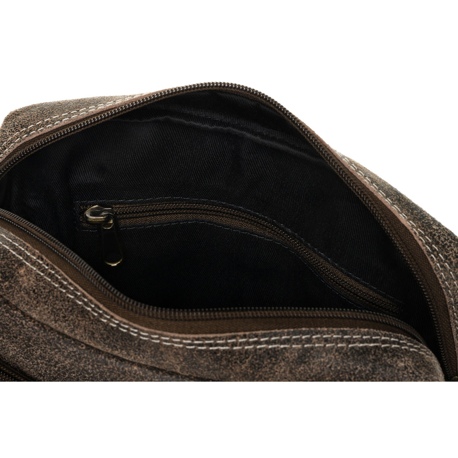 Miejska torba męska ze skóry naturalnej w brązowym kolorze - Peterson