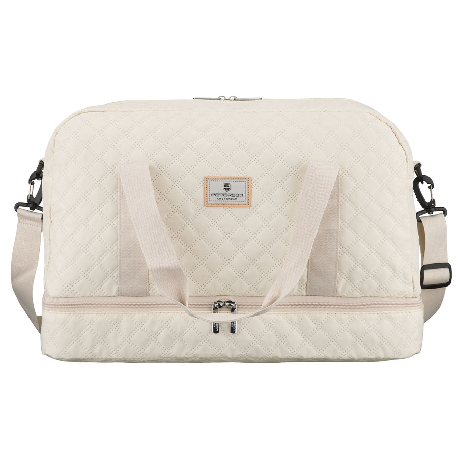 Sportowa, treningowa torba w beżowym kolorze wykonana z poliestru - Peterson