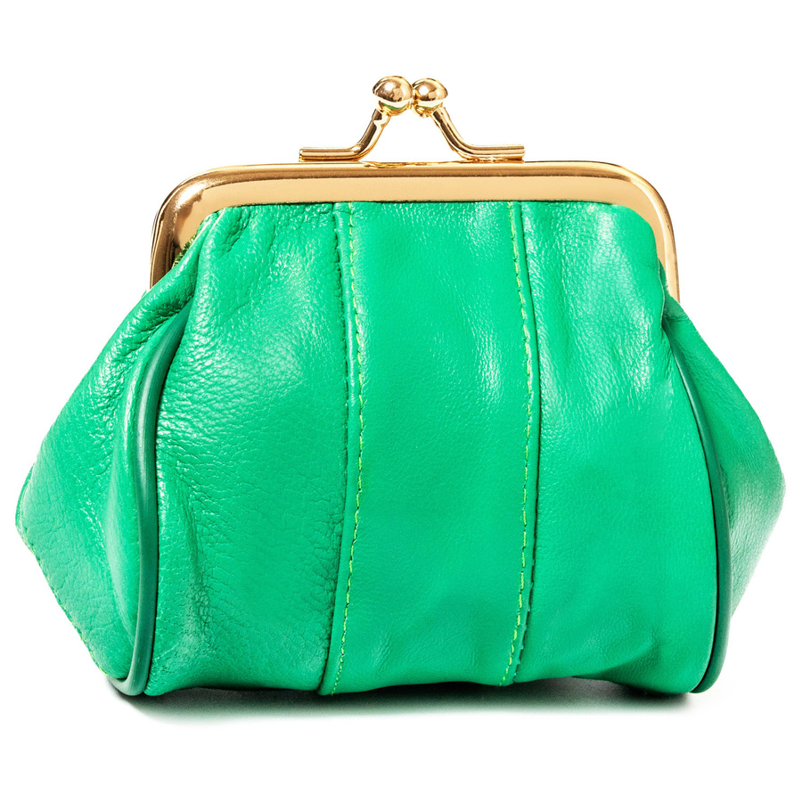 Kolorowa portmonetka damska z przeszyciami