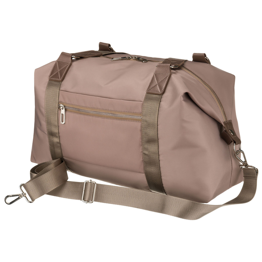 Brązowa torba treningowa z poliestru, jednokomorowa i zamykana suwakiem - Peterson