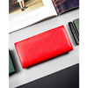 Czerwony, duży portfel damski ze skóry ekologicznej zamykany zatrzaskiem - 4U Cavaldi