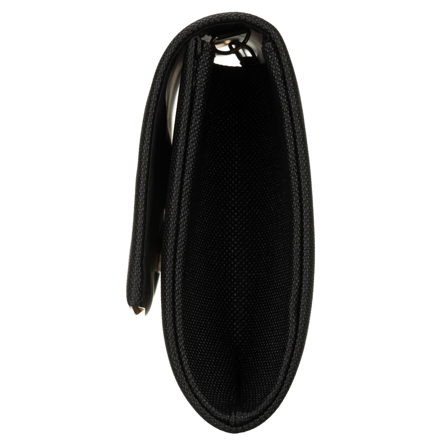 Czarna, wizytowa torebka damska wykonana z tkaniny syntetycznej - Rovicky