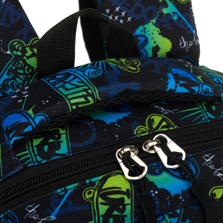 Szkolny plecak z poliestru pokryty wzorem w deskorolki - Peterson