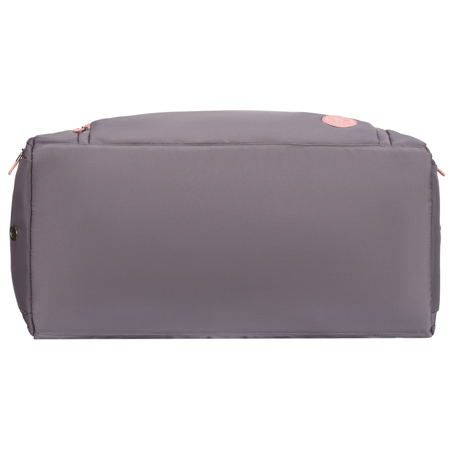 Pojemna, weekendowa torba podróżna w szaro-różowym kolorze z komorą termiczną na obuwie - Peterson
