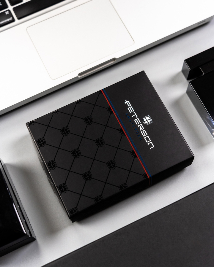 Portfel męski w wersji slim z koziej skóry - Peterson