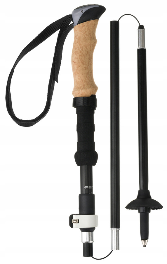 Kompaktowo składane kijki trekkingowe z korkowymi uchwytami  - Peterson