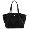 Duża, czarna shopperka damska wykonana ze skóry ekologicznej - Peterson