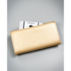 Duży portfel damski ze skóry ekologicznej w złotym kolorze, zamykany zatrzaskiem - 4U Cavaldi