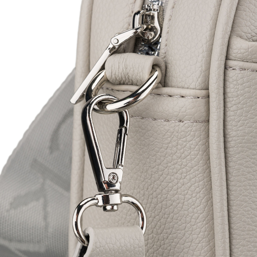 Listonoszka damska ze skóry ekologicznej w szarym kolorze zamykana suwakiem - Rovicky