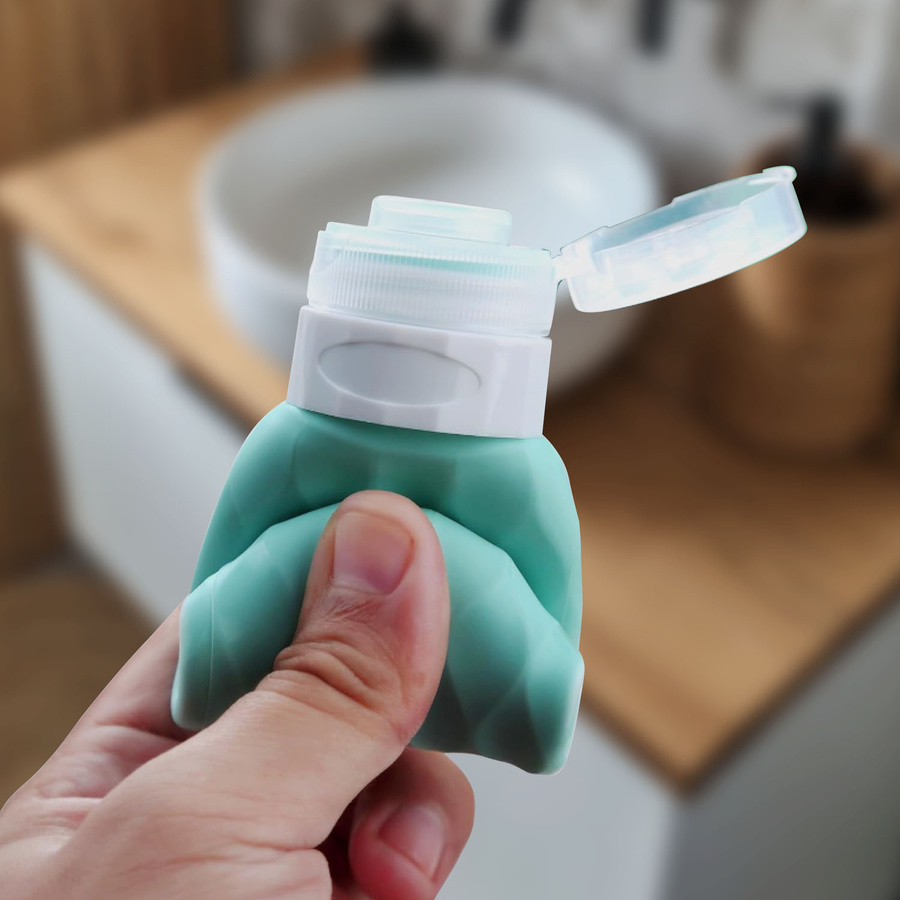 Podróżne butelki silikonowe w odcieniach zieleni - Peterson