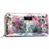 Portfel damski w typie piórnika w kolorowe kwiaty, wykonany ze skóry naturalnej i ekologicznej - Peterson