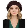 Brązowy, uniwersalny beret damski wykonany z akrylu - Rovicky