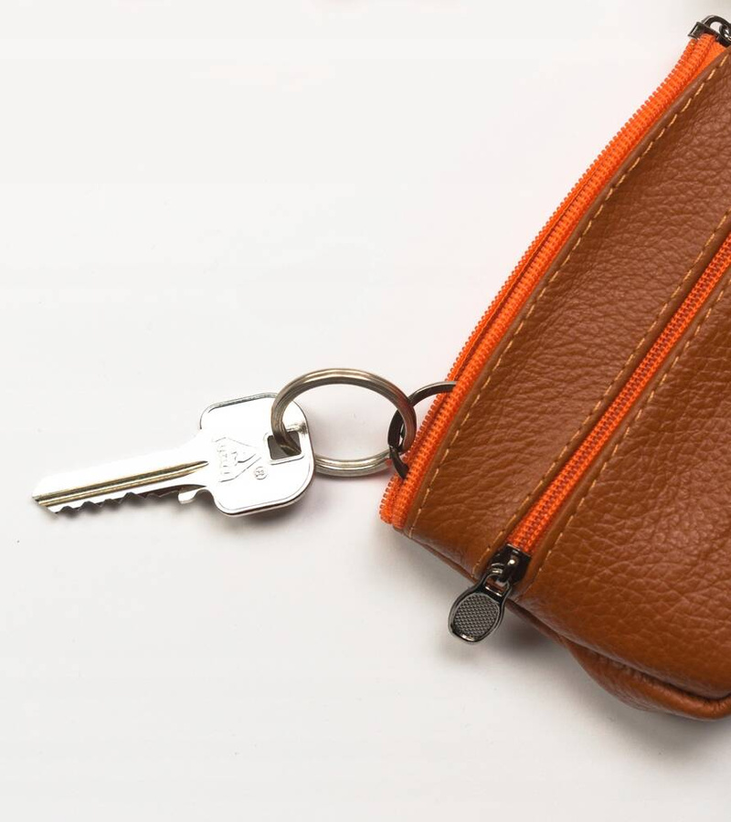 Kluczówka-portmonetka ze skóry naturalnej
