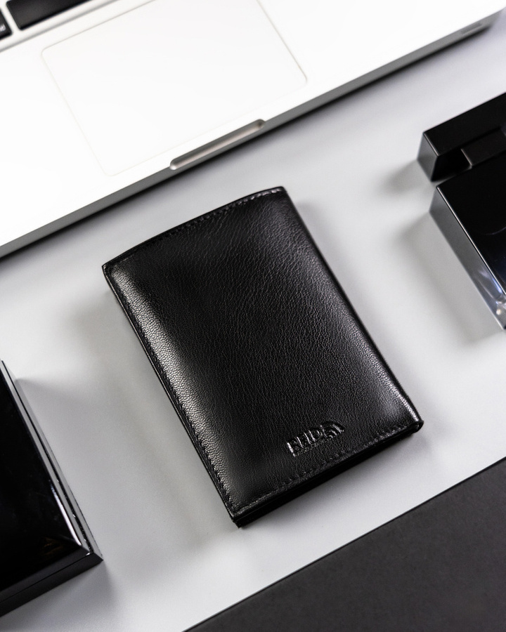 Portfel męski w wersji slim z koziej skóry - Peterson