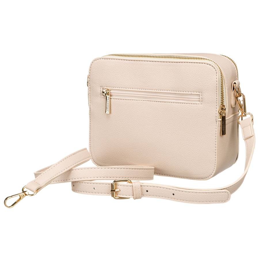 Listonoszka damska ze skóry ekologicznej w beżowym kolorze zapinana na magnes i suwak - Peterson