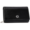 Skórzany, pojemny portfel damski w czarnym kolorze wyposażony w system RFID - Rovicky