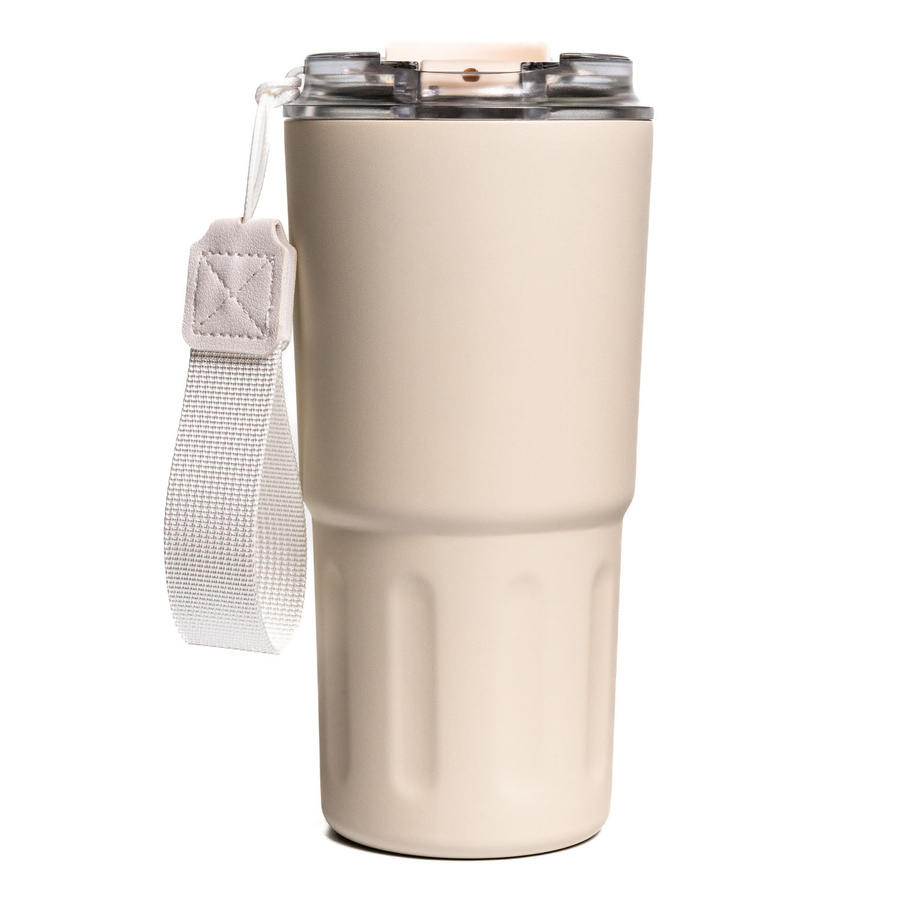 Kubek termiczny ze stali nierdzewnej w beżowym kolorze - Peterson
