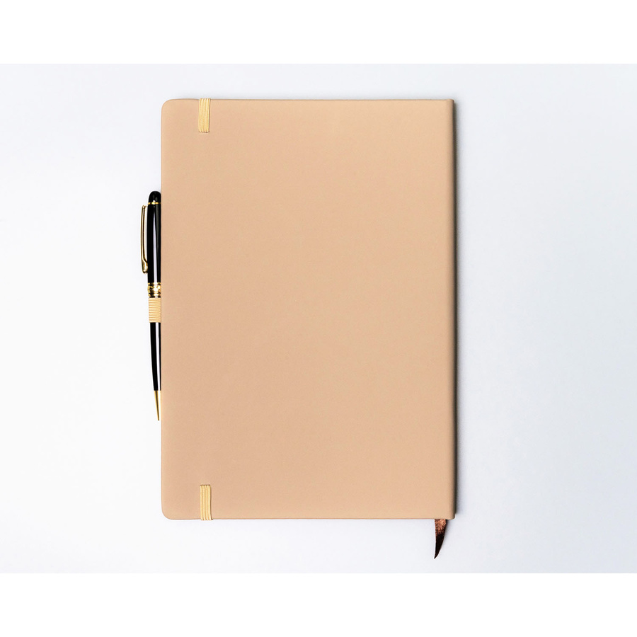 Notes w twardej oprawie w kolorze khaki zadrukowany w linie - Peterson