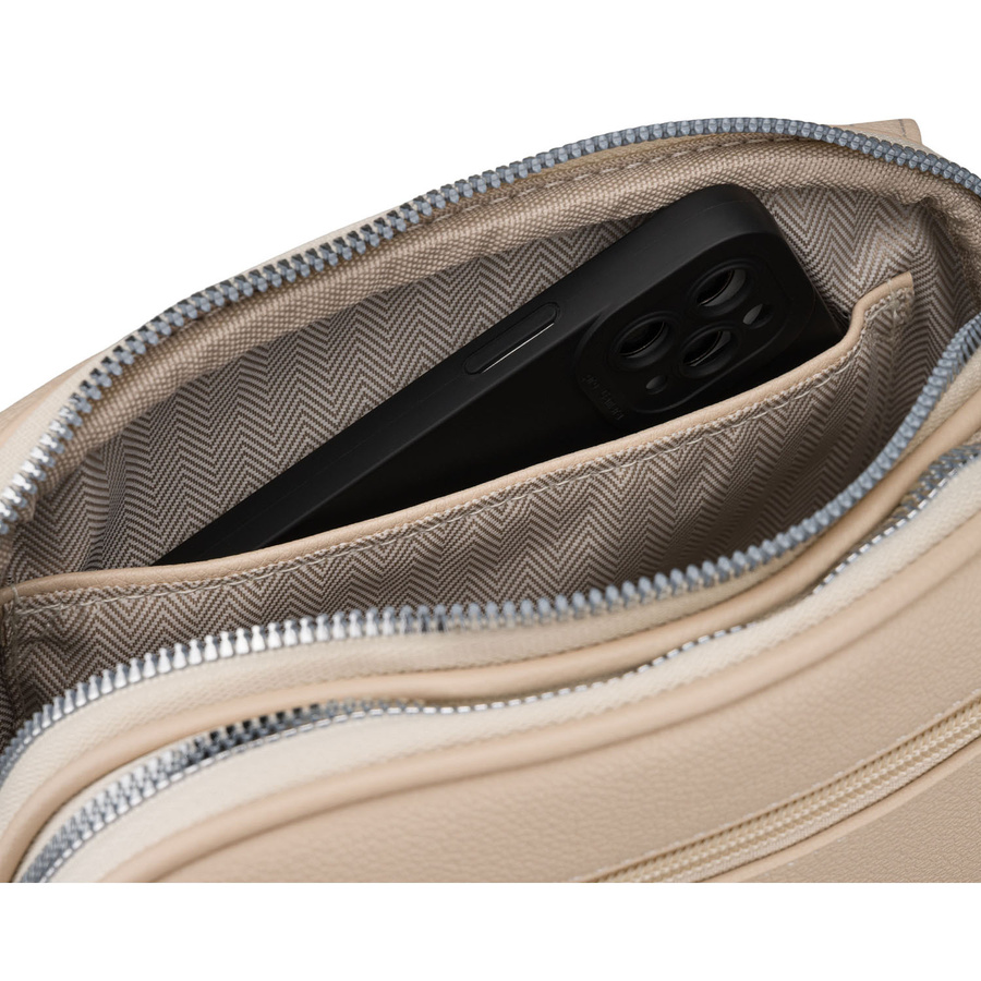 Listonoszka damska ze skóry ekologicznej w beżowym kolorze - Rovicky