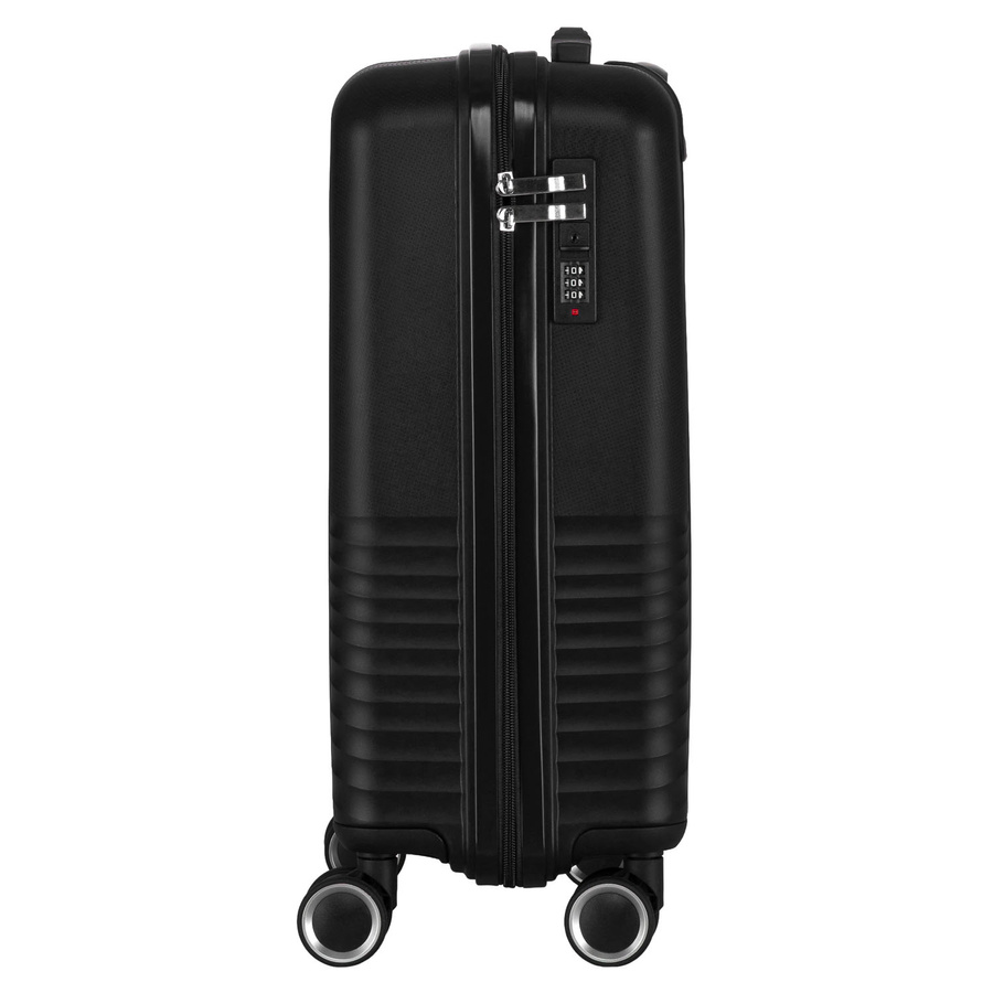 Kabinowa, czarna walizka podróżna z teleskopowym uchwytem - Peterson