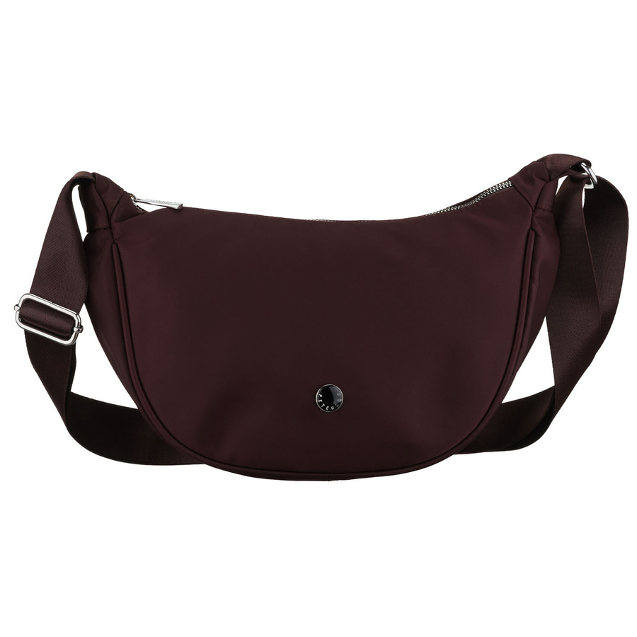 Listonoszka damska z poliestru w bordowym kolorze, jednokomorowa z zewnętrzną kieszonką - Peterson