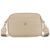 Torebka-listonoszka crossbody z kieszeniami na suwak, wykonana ze skóry ekologicznej w beżowym kolorze - Rovicky
