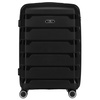 Czarna, średnia walizka z polipropylenu z obrotowymi kółkami - Peterson