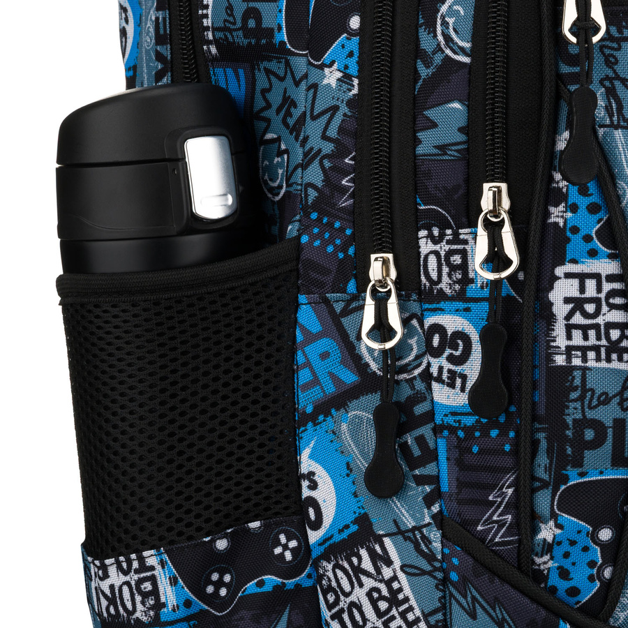 Szkolny plecak młodzieżowy z poliestru w gamingowy wzór - Peterson