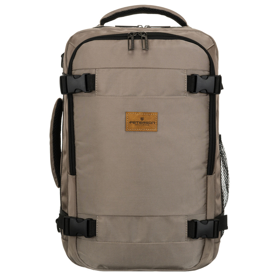 Dwukomorowy, szary plecak podróżny zawieszony na oddychających szelkach - Peterson