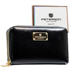 Czarny portfel damski w typie piórnika ze skóry ekologicznej wyposażony w system RFID - Peterson