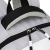 Białoczarny plecak szkolny z poliestru z poręczną dodatkową saszetką - Peterson
