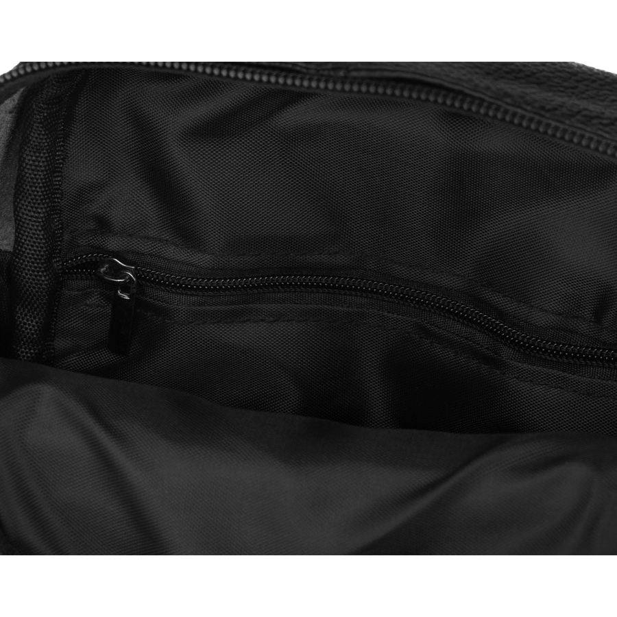 Czarna listonoszka męska wykonana ze skóry naturalnej, zamykana suwakiem - Rovicky