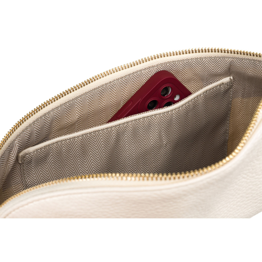 Miejska modna beżowa nerka damska na biodra lub przez ramię crossbody skóra ekologiczna Peterson