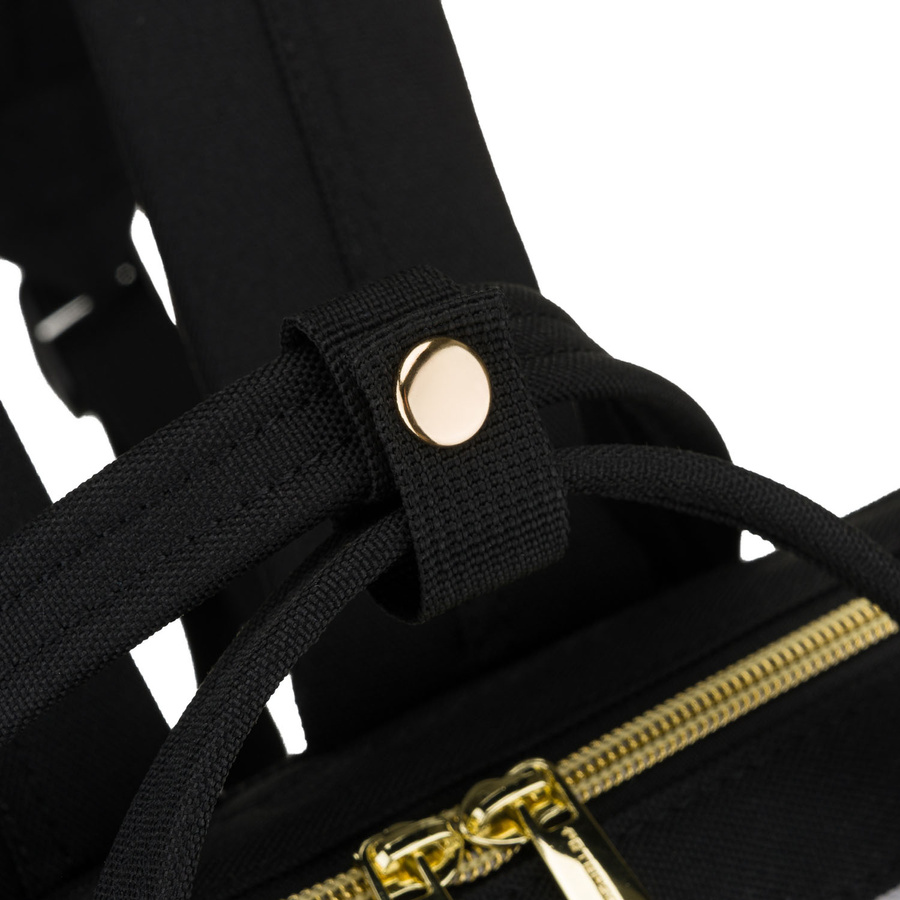 Plecak damski z poliestru w szaro-czarnym kolorze, idealny na bagaż podręczny - Peterson