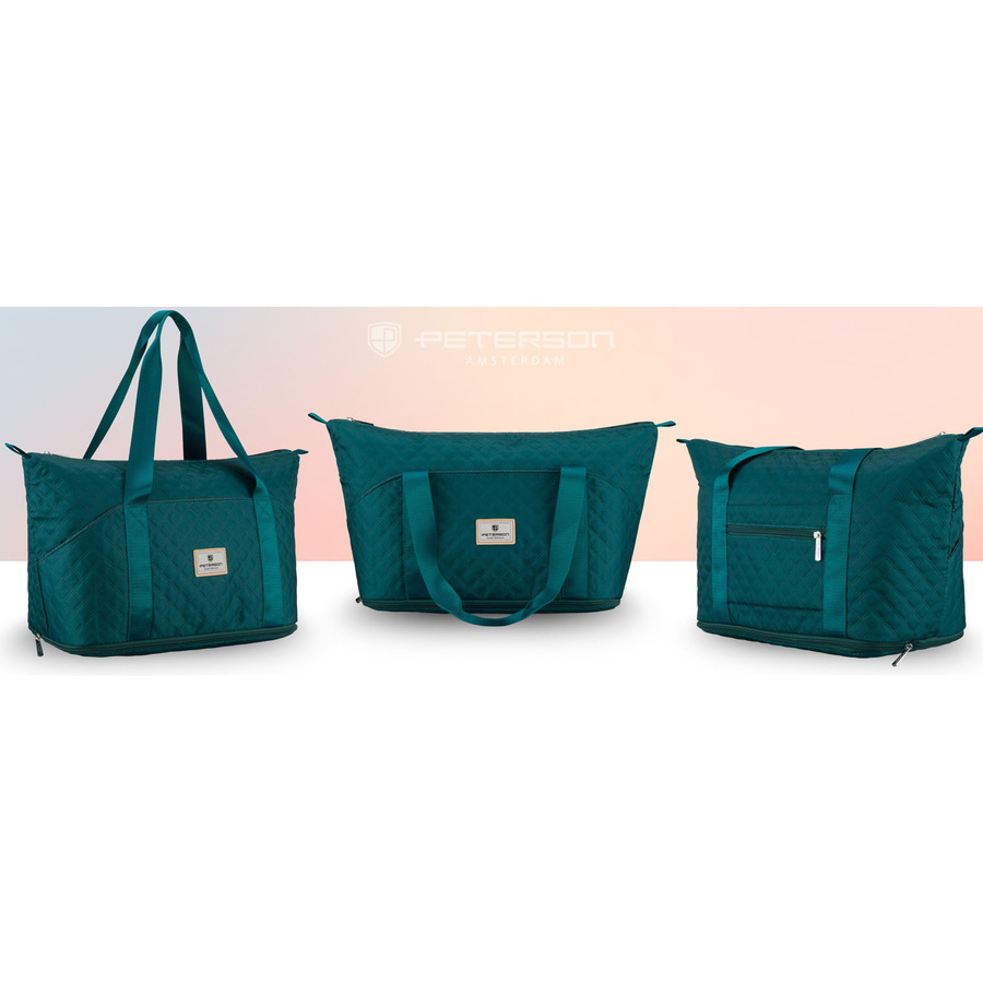 Treningowa torba wykonana z poliestru w zielonym kolorze, zawieszona na wygodnych uchwytach - Peterson