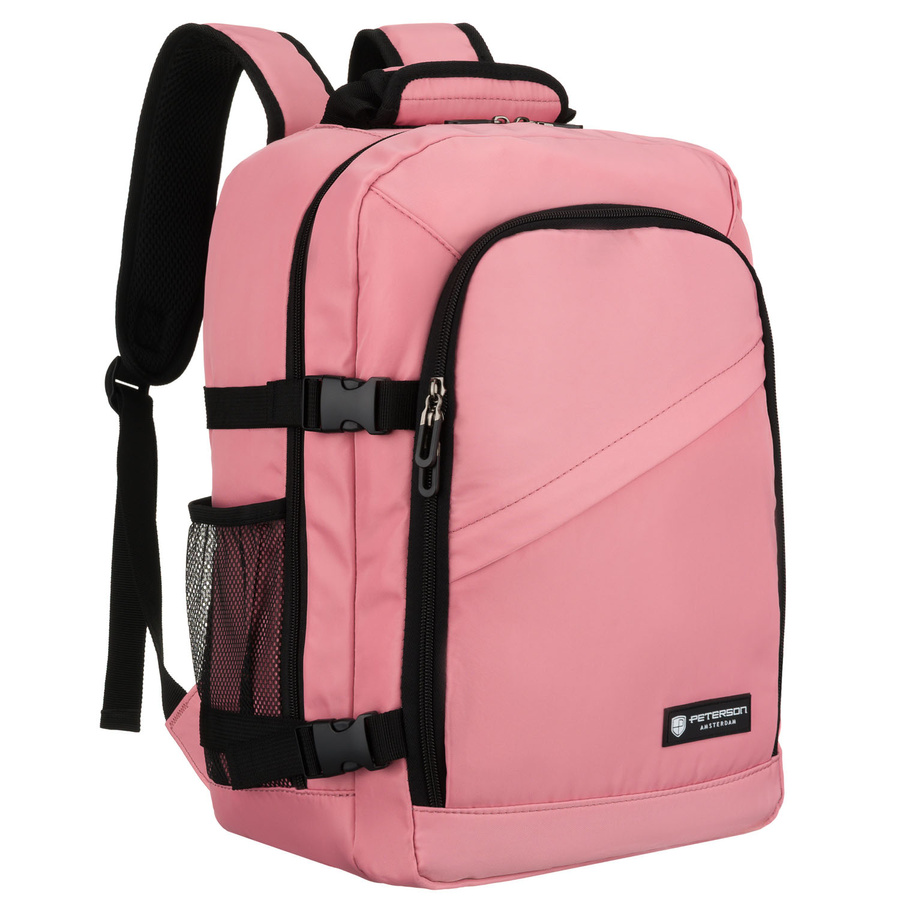 Różowy plecak podróżny zawieszony na regulowanych szelkach - Peterson