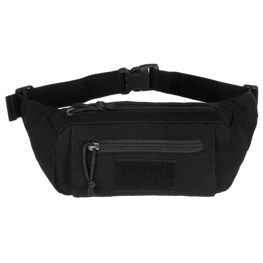 Czarna saszetka na biodra-nerka taktyczna zamykana suwakiem - Peterson