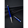 Granatowo-srebrny długopis metalowy z czarnym wkładem - Peterson