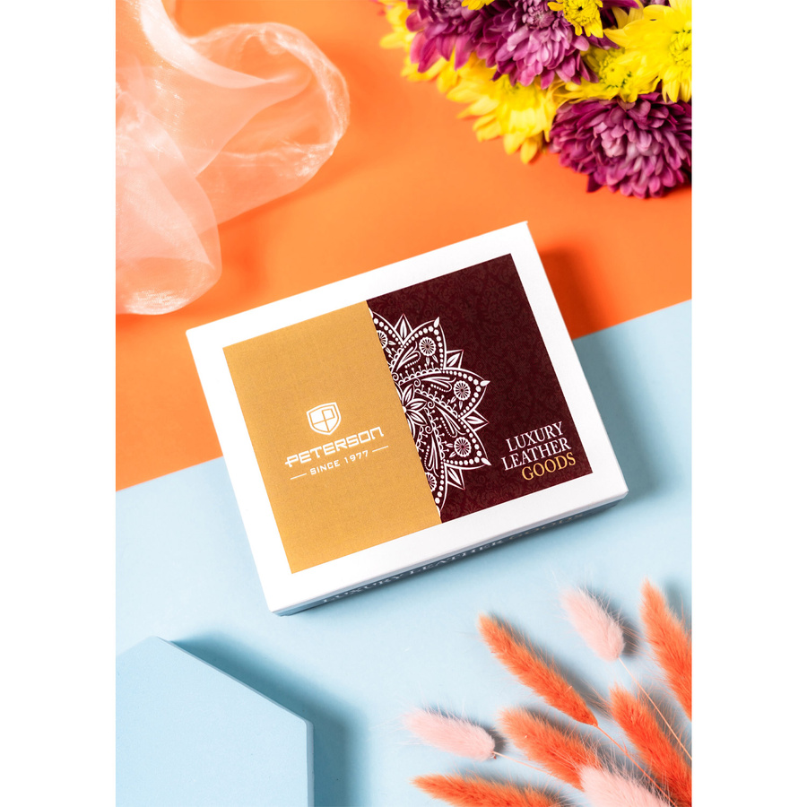 Damski portfel skórzany RFID z przegrodami - Peterson