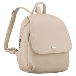 Miejski plecak damski ze skóry ekologicznej w ciemnobeżowym kolorze - Rovicky