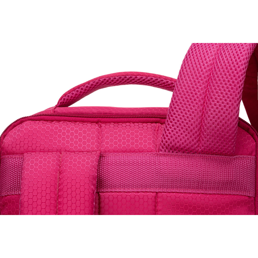 Różowy, podróżny plecak z poliestru z uchwytem do zamocowania na walizce - Peterson