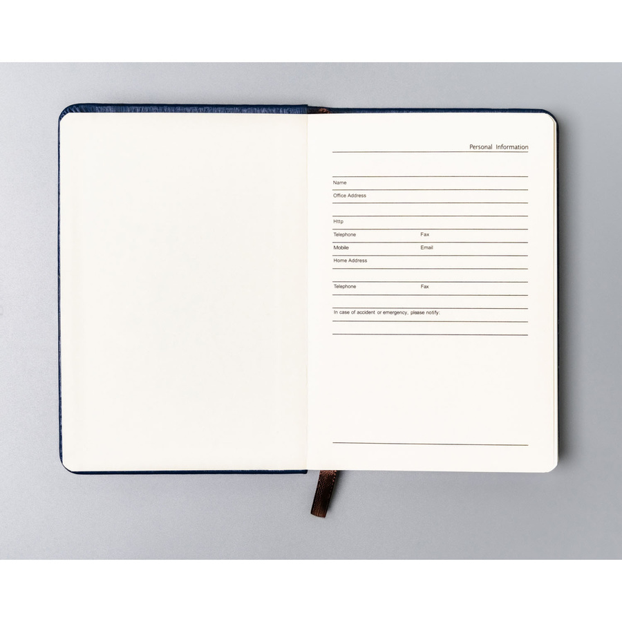 Granatowy notes w formacie A6 zadrukowany w linie - Peterson