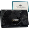 Poziomy, duży portfel damski ze skóry naturalnej i ekologicznej w czarnym kolorze - Peterson
