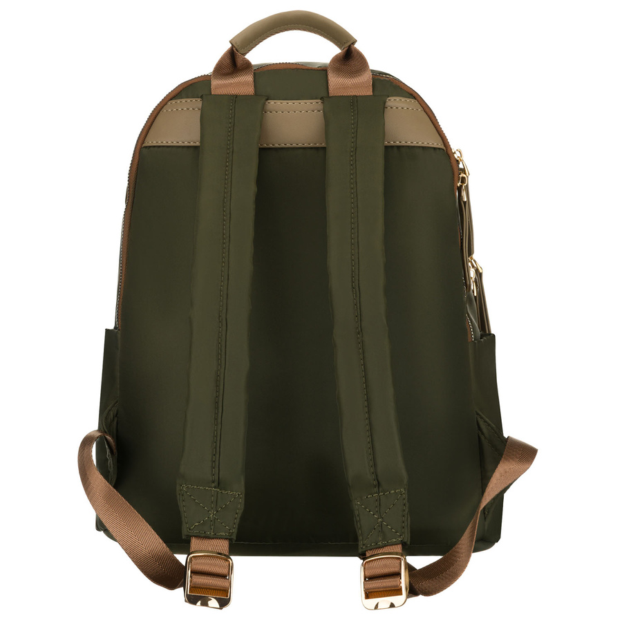 Zielony, miejski plecak damski z poliestru zamykany suwakami - Peterson